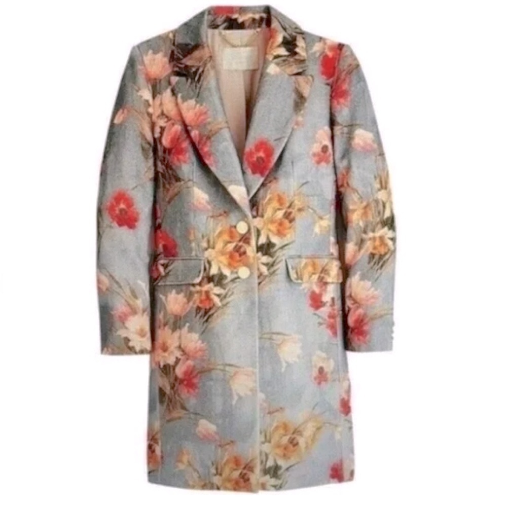 J.Crew Ratti Jasper floral Jacket Coat Topcoat Size 6